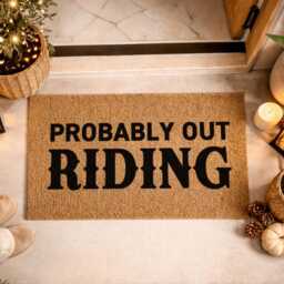 Probably Out Riding Doormat - Funny Equestrian Gift Western Horse Welcome Rug - thumbnail 3
