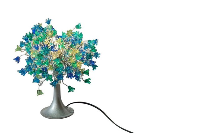 Table Lamp, Desk Lamp With Sea Color Flowers For Bedside Table, Living Room Or Children Room, Modern Table To Your Office - image 1