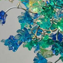 Table Lamp, Desk Lamp With Sea Color Flowers For Bedside Table, Living Room Or Children Room, Modern Table To Your Office - thumbnail 3