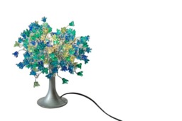 Table Lamp, Desk Lamp With Sea Color Flowers For Bedside Table, Living Room Or Children Room, Modern Table To Your Office