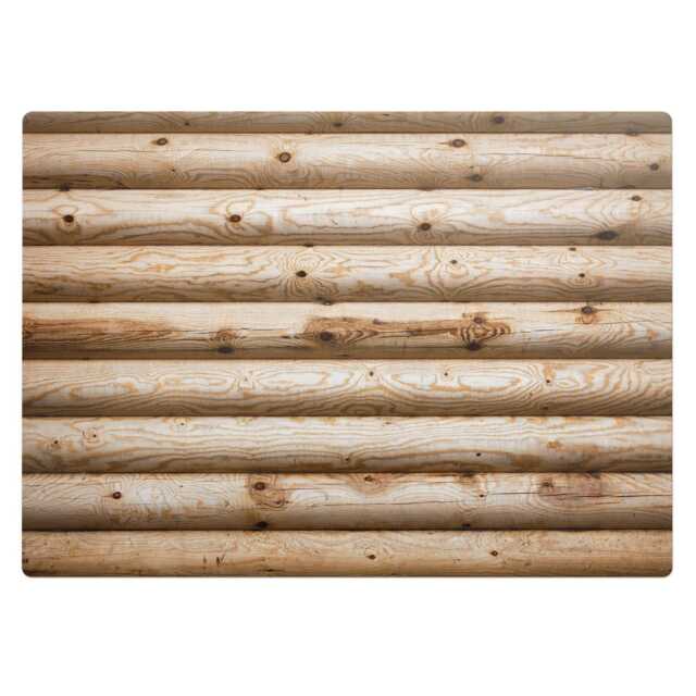 Wooden Logs in A Row Computer Chair Mat, Beige Office Texture Vinyl Floor Protector, Protector - image 1