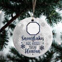 Personalised Christmas Decoration - Snowflakes Are Kisses From Heaven Memory Bauble Stocking Filler Eve Box