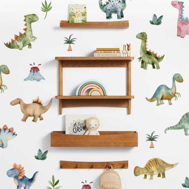 Watercolor Dinosaur Wall Decal, Jurassic Sticker, Boy's Room Decor, Nursery Dino Decal - image 1