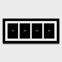 A4 Picture Frame To Hold 4 Photos in A Black Wooden