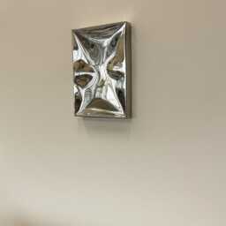 Distorted Mirror Wall Sculpture - Stainless Steel Art Contemporary Metal Artwork Statement Decor - thumbnail 3