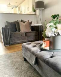 Dark Grey Ottoman Bench, Handmade Deep Buttoned Storage Box - thumbnail 3