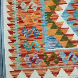 Classic Rug, Handmade Artisan Afghan Turkish Scandinavian Navajo Bohemian Wool Flatweave Multicolour Kilim Rug 160x104 cm - thumbnail 4