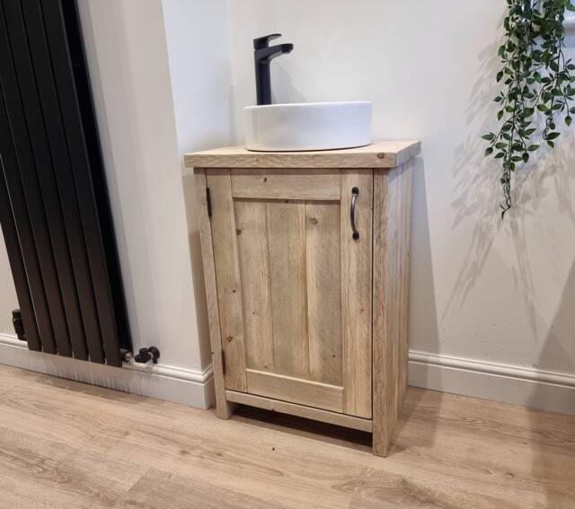 Rustic Vanity Unit, Reclaimed Wood Wash Stand, Handmade Sink Cabinet, Shaker Unit - image 1