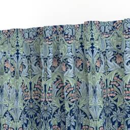Botanical Damask Curtain Panel - William Morris Victorian Art Arts & Crafts Custom Bluebell By Chantal_Pare - thumbnail 3