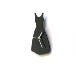 Elegant Evening Gown - Black Acrylic Wall Clock, Romantic Ball Silhouette Long Dress Decor, Interior Design - thumbnail 3