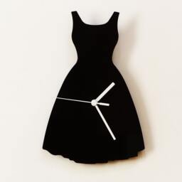 Elegant Evening Gown - Black Acrylic Wall Clock, Romantic Ball Silhouette Long Dress Decor, Interior Design - thumbnail 2