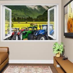 Summer Fields Powerful Modern Tractors Wall Art Sticker Decal Mural Poster Decor 1009 - thumbnail 3