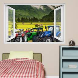Summer Fields Powerful Modern Tractors Wall Art Sticker Decal Mural Poster Decor 1009 - thumbnail 2