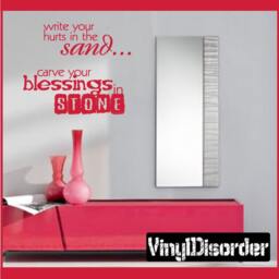 Write Your Hurts in The Sand...carve Blessings Stone - Vinyl Wall Decal Quotes Sticker L042Writeyouriiiet - thumbnail 1