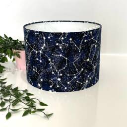 New High Quality Children's Room Glow in Dark Star Constellation Space Digital Print Lamp Shade & Pendant Light Navy Blue - thumbnail 2