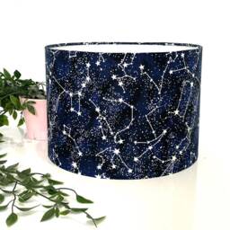 New High Quality Children's Room Glow in Dark Star Constellation Space Digital Print Lamp Shade & Pendant Light Navy Blue - thumbnail 3