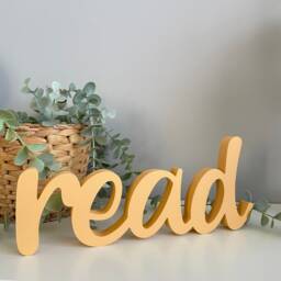 Read , Wooden Read Sign, Cutout, Kids Bedroom Decor, Nursery Wall Decor, Playroom Hanging, Read Wooden Letters - thumbnail 1