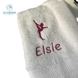 Dance Leg Pull Up Towel - Personalised Face Cloth/Hand Bath = Dance Gymastics - thumbnail 2
