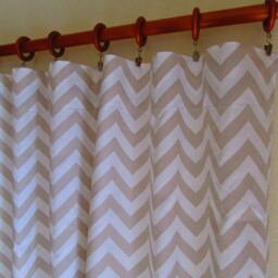 "Pair 25 Or 50"" Wide Chevron Zig Zag Panels Drapes Cafe Curtains Length 24 48 63 72 84 96 108 120" - thumbnail 4