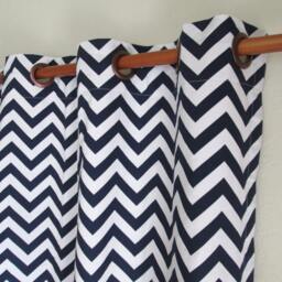 "Pair 25 Or 50"" Wide Chevron Zig Zag Panels Drapes Cafe Curtains Length 24 48 63 72 84 96 108 120" - thumbnail 2