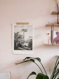 Large Format - A2 Wall Poster Hanger - No Drilling - Light Wood Adhesive Mount With Dowel. Designed & Made in Normandy By Gllu - thumbnail 1