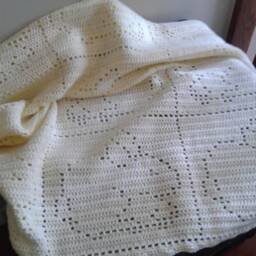 Yellow Bunny Rabbit Crocheted Baby Blanket/Afghan, Girl Or Boy - thumbnail 2