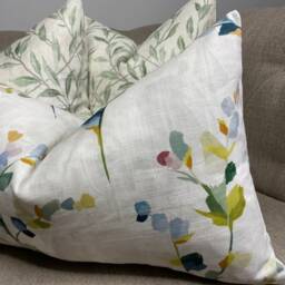 Green Blue Cushion Cover John Lewis Fabric Wildflower Spring Floral Pillow Case 12 X 20 - thumbnail 3