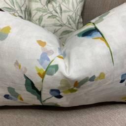Green Blue Cushion Cover John Lewis Fabric Wildflower Spring Floral Pillow Case 12 X 20 - thumbnail 4