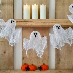 Ghostly Garland, Ghoul Ghost Garland, Halloween Wall Decor, Scary Decor/Floating Ghosts - thumbnail 2
