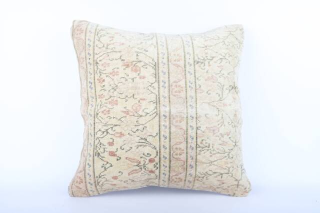 Vintage Turkish Kilim Pillow Cover 20''x20'' Bohemian Cushion - image 1