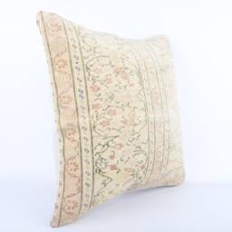 Vintage Turkish Kilim Pillow Cover 20''x20'' Bohemian Cushion - thumbnail 2