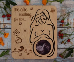 Ultrasound Frame Godmother Picture Mother's Day Gift Personalized Baby Sonogram Baptism First Photo - thumbnail 1