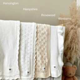 Kensington Heirloom Organic Cotton Baby Blanket White Frill Edge - thumbnail 4