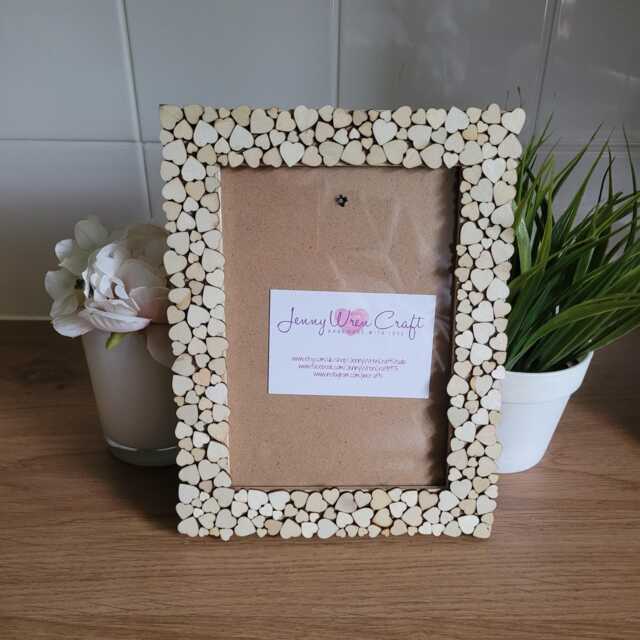 Wooden Heart Decals Photo Frame 5 X 7 Inches - image 1