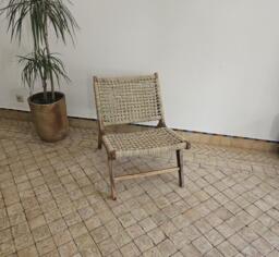 Moroccan Armchair in Nutwood With Palm Leaf Cord