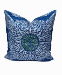 Thibaut Stonington Blue & Green Ceylon Collection Cushion Cover Pillow Double Sided - thumbnail 1