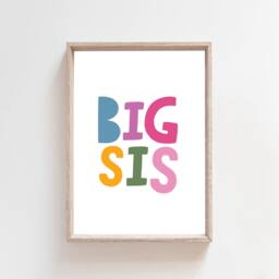 3 Sister Prints, Rainbow Wall Art, Girls Bedroom Big Sis Lil Sis, Sibling Prints - thumbnail 2