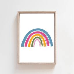 3 Sister Prints, Rainbow Wall Art, Girls Bedroom Big Sis Lil Sis, Sibling Prints - thumbnail 3