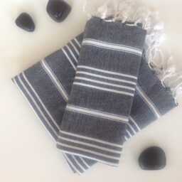 Set Of 2 Turkish Hand Towels Organic Cotton Peshkir Kitchen Tea Towels - thumbnail 1