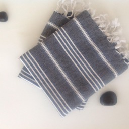 Set Of 2 Turkish Hand Towels Organic Cotton Peshkir Kitchen Tea Towels - thumbnail 3