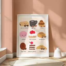 Plushie Bakery Art Print Patisserie & Coffee Wall Decor - Jelly - Inspired Jc - thumbnail 2