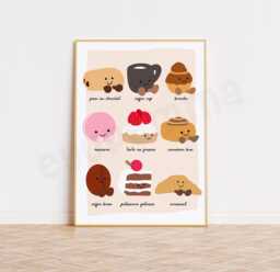 Plushie Bakery Art Print Patisserie & Coffee Wall Decor - Jelly - Inspired Jc - thumbnail 1
