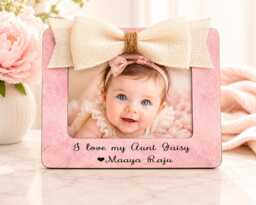Aunt Picture Frame, Personalized Gift, Gift From Niece, Keepsake Baby Girl Photo Custom - thumbnail 1