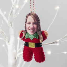 Elf Christmas Tree Decoration - Personalised Photo Secret Santa Gift - thumbnail 3