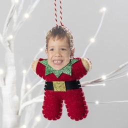Elf Christmas Tree Decoration - Personalised Photo Secret Santa Gift - thumbnail 2