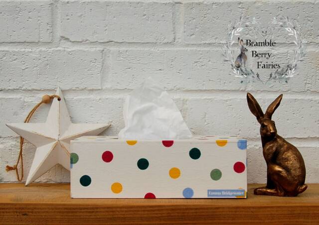 Emma Bridgewater Polka Dots Decoupaged Wooden Tissue Box Cover Ideal Gift - image 1