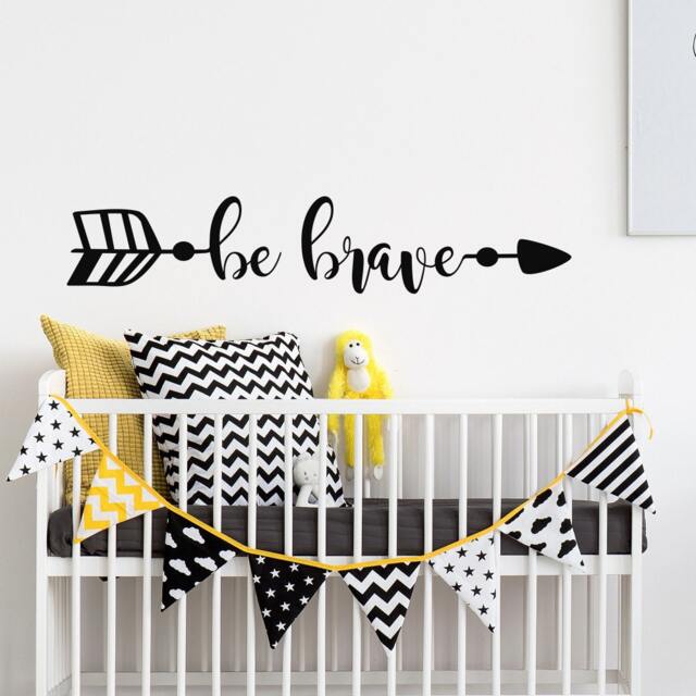 Be Brave Wall Decal Arrow Nursery Quote, Boho Kids Room Decor, Adventure Theme #91 - image 1