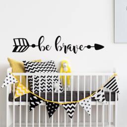 Be Brave Wall Decal Arrow Nursery Quote, Boho Kids Room Decor, Adventure Theme #91 - thumbnail 1