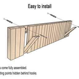 Coat Rack Wall Mounted With Optional Shelf - Solid Oak Handmade - thumbnail 4