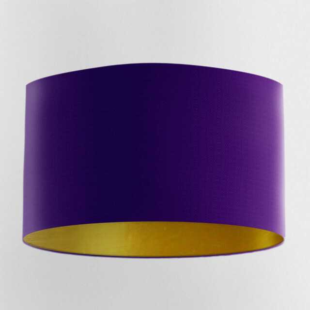 Purple Lampshade With Brushed Gold Lining & 100% Cotton Fabric, Handmade Lampshades, Table Lampshades - image 1